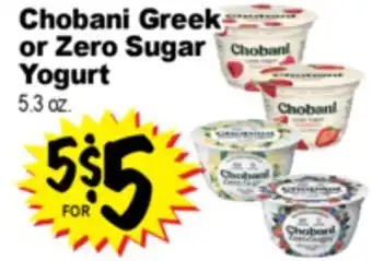 Superior Grocers Chobani Greek or Zero Sugar Yogurt offer