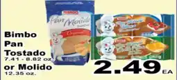 Superior Grocers Bimbo Pan Tostado 7.41 - 8.82 oz. or Molido 12.35 oz offer