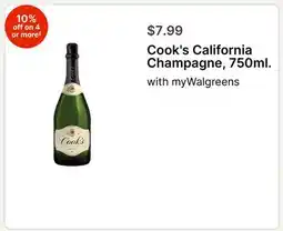 Walgreens Cook's California Champagne offer