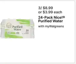 Walgreens 24 - Pack Nice! Purified Water offer
