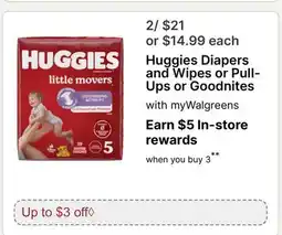 Walgreens Huggies Diapers and Wipes or Pull-Ups or Goodnites offer