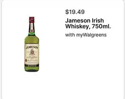 Walgreens Jameson Irish Whiskey, 750ml offer