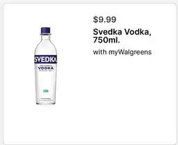 Walgreens Svedka Vodka, 750ml offer