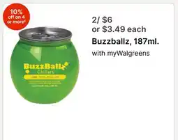 Walgreens Buzzballz, 187ml offer