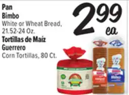 El Super Fresh Bimbo White or Wheat Bread, 21.52-24Oz. Guerrero Corn Tortillas, 80Ct offer