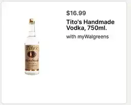 Walgreens Tito's Handmade Vodka, 750ml offer