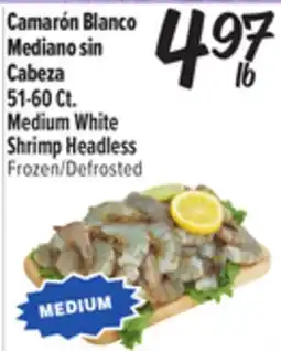 El Super Fresh 51-60 Ct. Medium White Shrimp Headless offer
