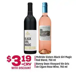 Grocery Outlet McBride Sisters Black Girl Magic Red Blend, 750 ml, Bonny Doon Vineyard Vin Gris de Cigare Rose Wine offer