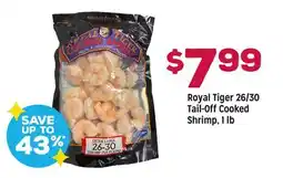Grocery Outlet Royal Tiger 26/30 Tail-Off Cooked Shrimp offer