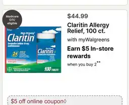 Walgreens Claritin Allergy Relief offer