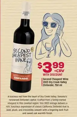 Grocery Outlet Second Cheapest Wine 2023 Dry Creek Valley Zinfandel offer