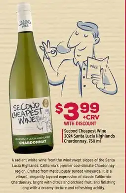Grocery Outlet Second Cheapest Wine 2024 Santa Lucia Highlands Chardonnay offer