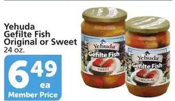 Albertsons Yehuda Gefilte Fish Original or Sweet offer