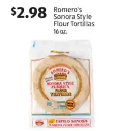 Aldi Romero's Sonora Style Flour Tortillas offer