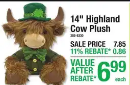 Menards 14 Highland Cow Plush offer