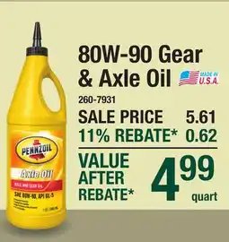 Menards 80W-90 Gear & Axle Oil offer