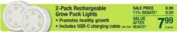 Menards 2-Pack Rechargeable Grow Puck Lights offer