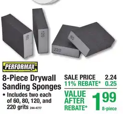 Menards PERFORMAX 8-Piece Drywall Sanding Sponges offer