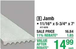 Menards Jamb 11/16 x 5-3/4 x 7' offer