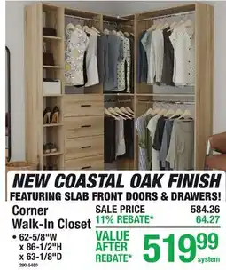 Menards NEW COASTAL OAK FINISH FEATURING SLAB FRONT DOORS & DRAWERS! offer
