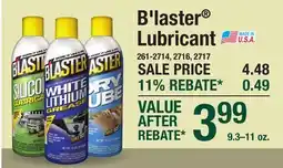 Menards B'laster Lubricant offer