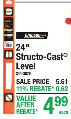 Menards JOHNSON 24 Structo-Cast Level offer