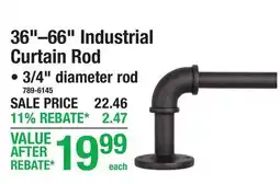Menards 36–66 Industrial Curtain Rod 3/4 diameter rod offer