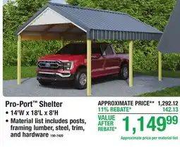 Menards Pro-Port Shelter offer