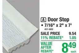 Menards White PVC Garage Door Stop offer