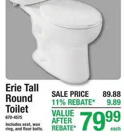 Menards Erie Tall Round Toilet offer