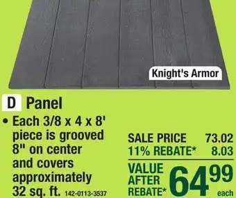Menards Panel offer