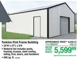 Menards Yankton Post Frame Building offer