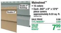 Menards Mainstreet offer