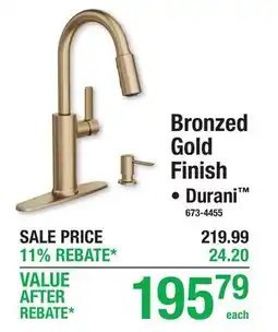 Menards Bronzed Gold Finish offer
