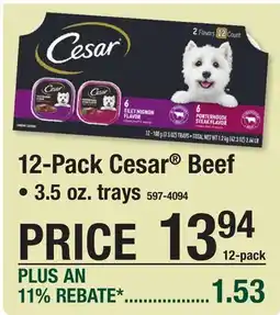 Menards 12-Pack Cesar Beef offer