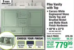 Menards Pike Vanity with Top offer