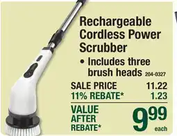 Menards Rechargeable Cordless Power Scrubber offer