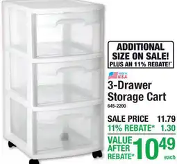 Menards 3-Drawer Storage Cart offer