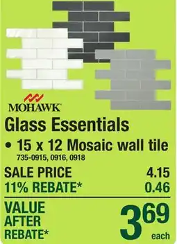 Menards MOHAWK Glass Essentials WATERPROOF TILE offer