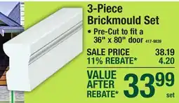 Menards 3-Piece Brickmould Set WHITE PVC offer