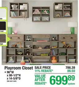 Menards Playroom Closet offer
