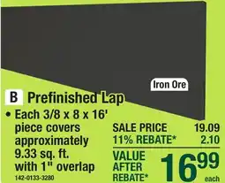 Menards Prefinished Lap offer
