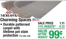 Menards MOHAWK Charming Spaces offer