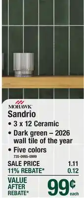 Menards MOHAWK Sandrio offer