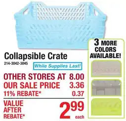 Menards Collapsible Crate offer