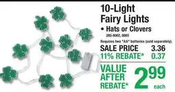Menards 10-Light Fairy Lights Hats or Clovers offer