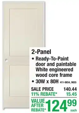Menards Mastercraft 2-Panel Prehung Door offer