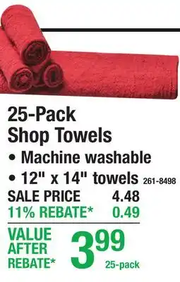 Menards 25-Pack Shop Towels Machine washable 12 x 14 towels offer