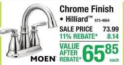 Menards Chrome Finish Hilliard offer