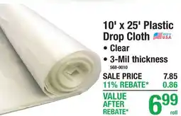 Menards 10' x 25' Plastic Drop Cloth offer